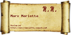 Marx Marietta névjegykártya